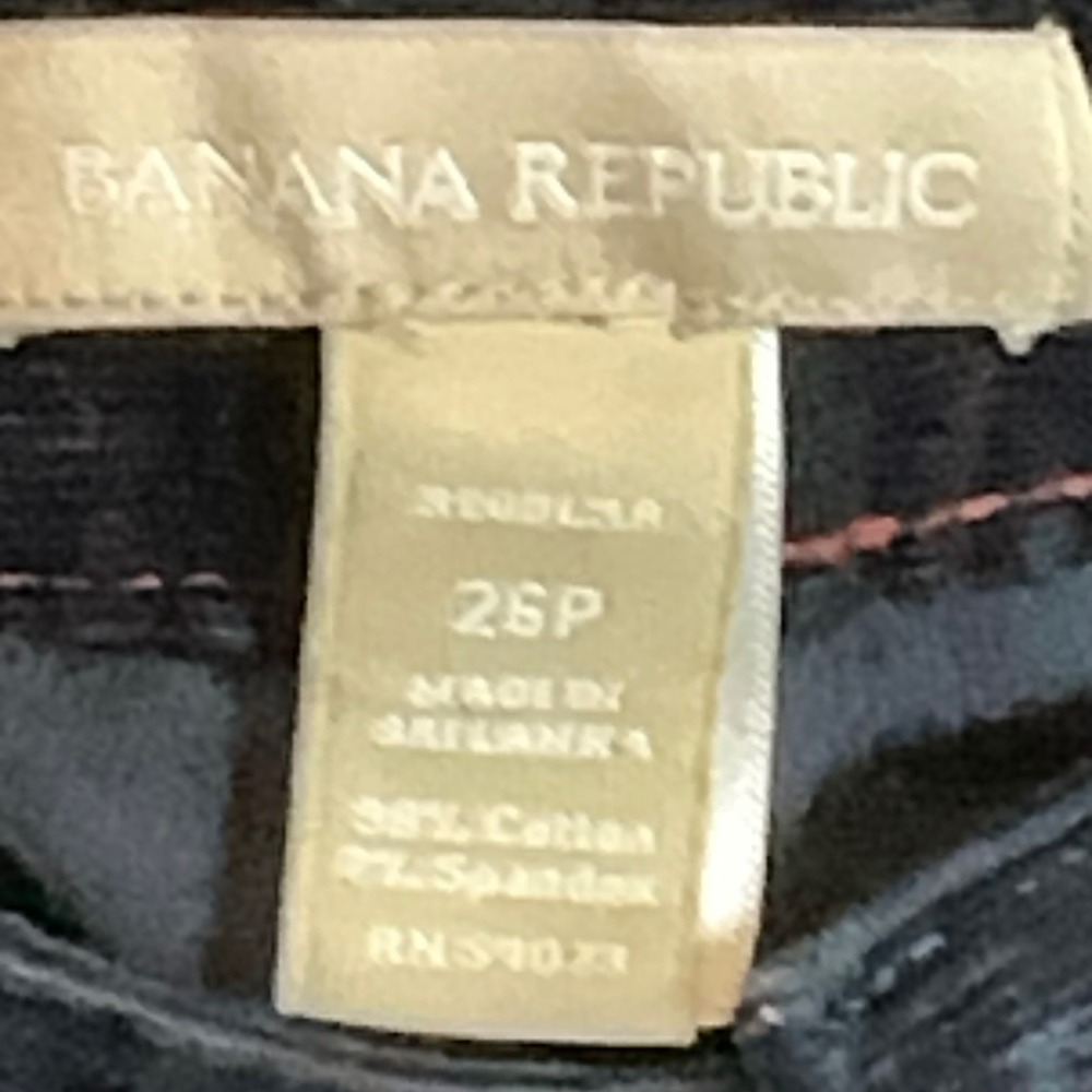 Banana Republic Womens Black Corduroy Skinny Pants Size 26P - Picture 3 of 10
